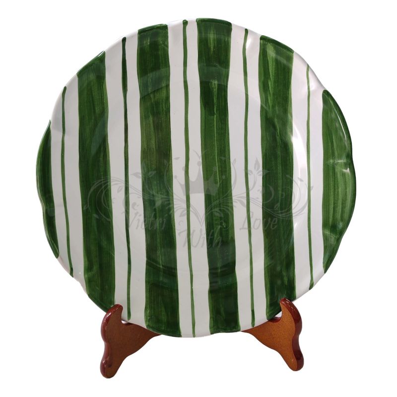 Plat Ligne double. Céramique de Vietri peinte à...