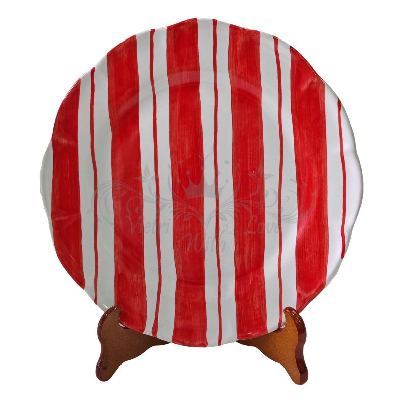 Plat Ligne double. Céramique de Vietri peinte à...