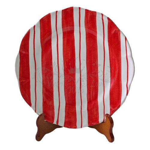Piatto Linea Righe doppie. Ceramica di Vietri dipinta a mano. Disponibile piano, fondo, frutta/dolce o sottopiatto