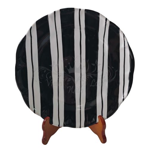 Plate Dish. Double stripes line. Hand-painted Vietri ceramic. Available flat, deep, fruit/dessert or underplate