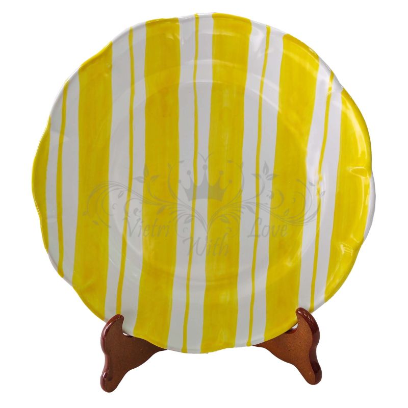 Plate. Double Stripes Line. Vietri Ceramics....