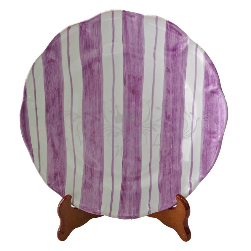 Plate Dish. Double stripes line. Hand-painted...
