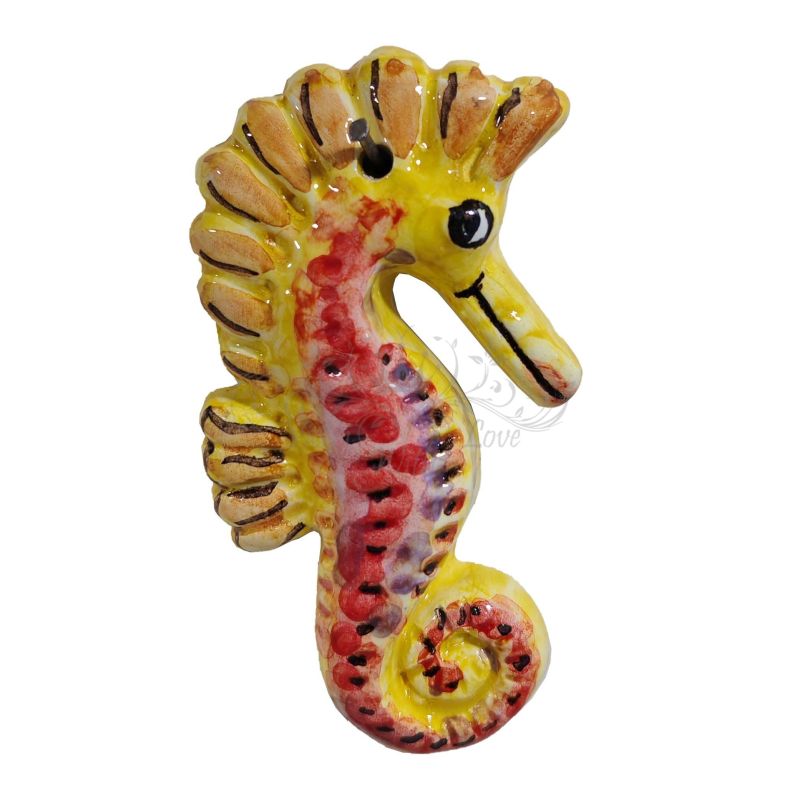 seahorse wall mount handpainted Vietri ceramic