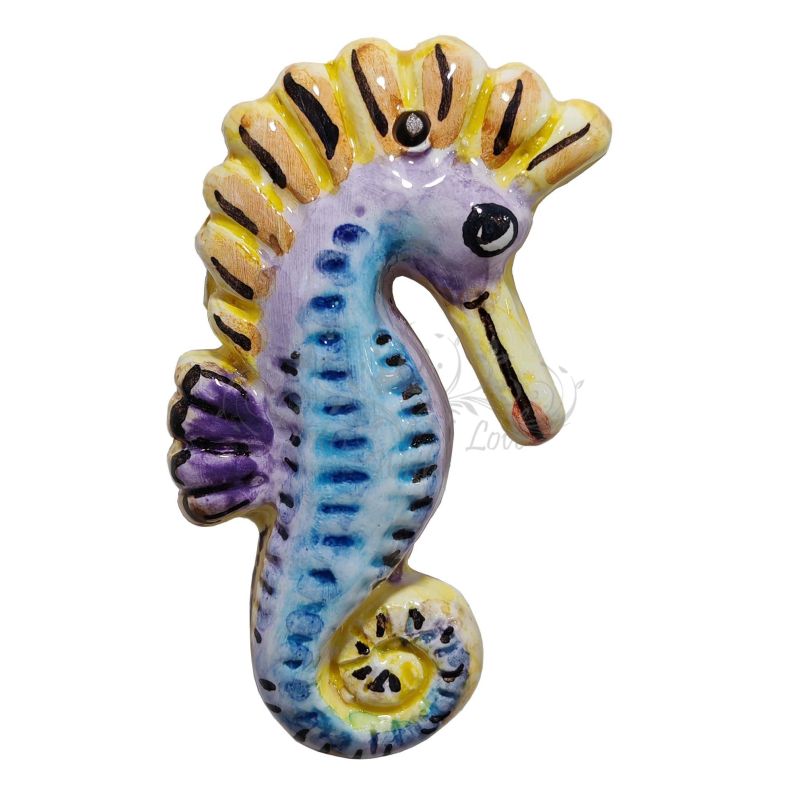 seahorse wall mount handpainted Vietri ceramic