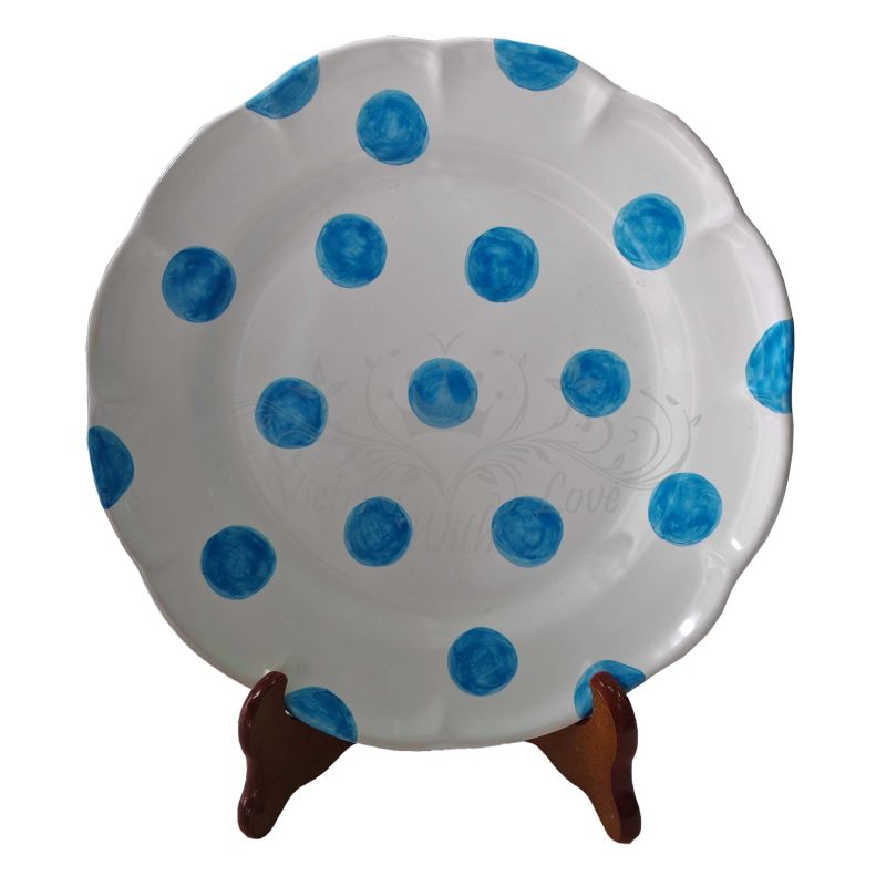 Plate dish Pois balls line. Hand-painted Vietri...