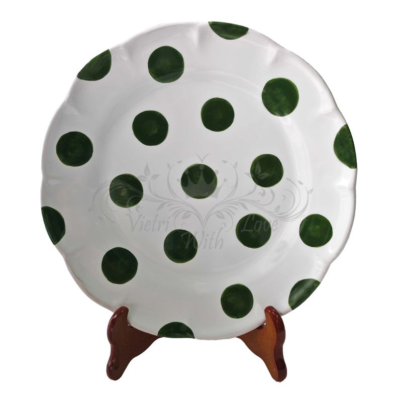 Plate dish Pois balls line. Hand-painted Vietri...