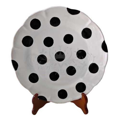 Plato de línea de lunares Cerámica de Vietri pintada a mano. Disponible en versión plana, profunda, de fruta/postre o bajo plato