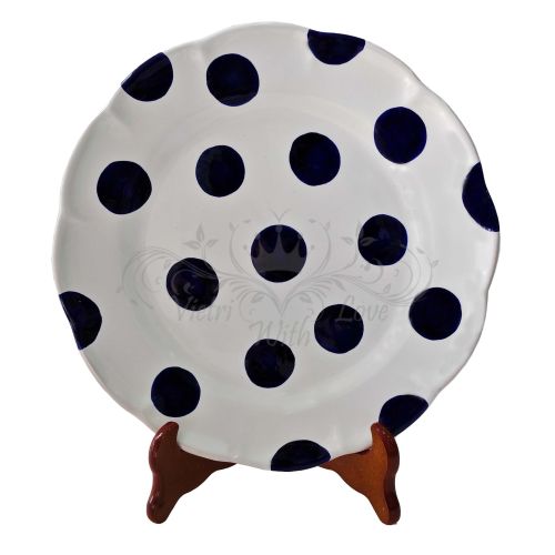Plate dish Pois balls line. Hand-painted Vietri ceramic. Available flat, deep, fruit/dessert or underplate