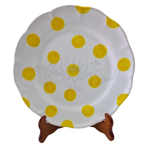 Assiette à pois. Céramique de Vietri peinte à la main. Disponible en assiette plate, creuse, à fruits/dessert ou sous-assiette