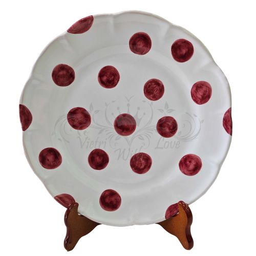Assiette à pois. Céramique de Vietri peinte à la main. Disponible en assiette plate, creuse, à fruits/dessert ou sous-assiette