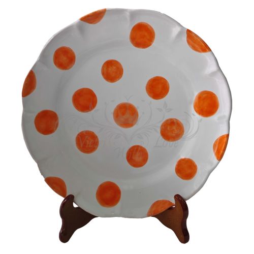 Plate dish Pois balls line. Hand-painted Vietri ceramic.... 2