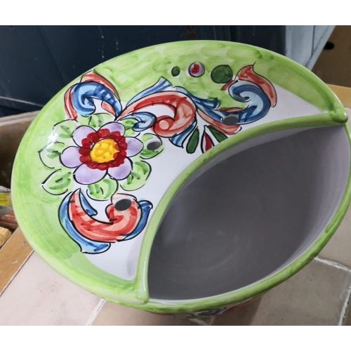 Mozzarella Cheese Pot flower line - handpainted Vietri ceramic