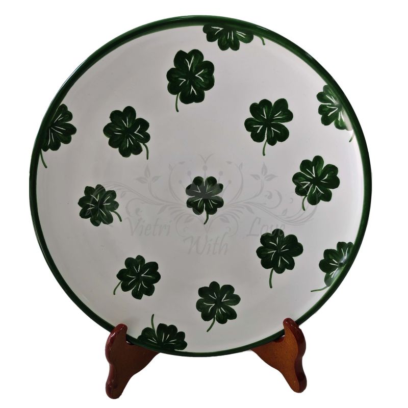 Plate Dish Lucky Line. Hand painted Vietri ceramic.