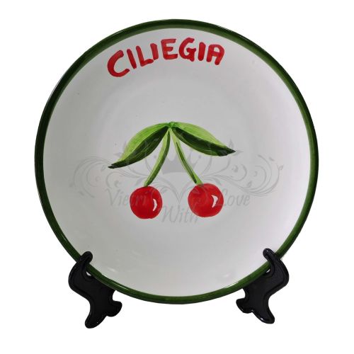 Plato de línea de frutas. Cerámica de Vietri pintada a mano. Disponible en versión plana, profunda, de fruta/postre o bajo plato