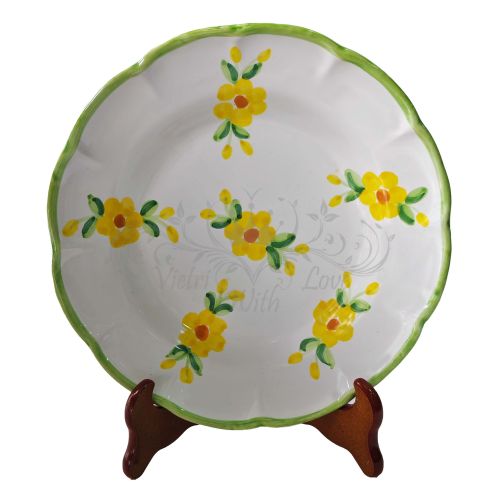 Plate. Flowers Line. Vietri ceramic. Available: dinner, soup, fruit/dessert or charger plate.