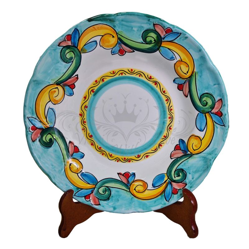 Assiette ligne baroque Arlequin. Céramique Vietri peinte à la main - disponible plate, creuse, à fruits/dessert ou sous-assiette