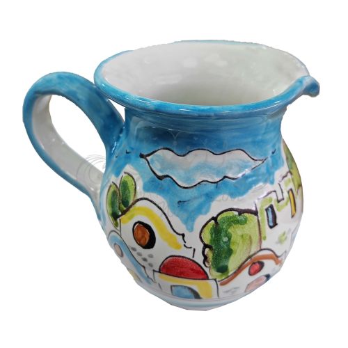 Brocca Panciuta. Linea Casette. Ceramica di Vietri. Dipinta a mano.