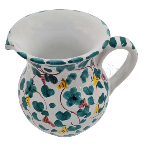 Carafe Bombée. Ligne Fleurs. Décor Bigmama. Céramique de Vietri. Peinte à la main.