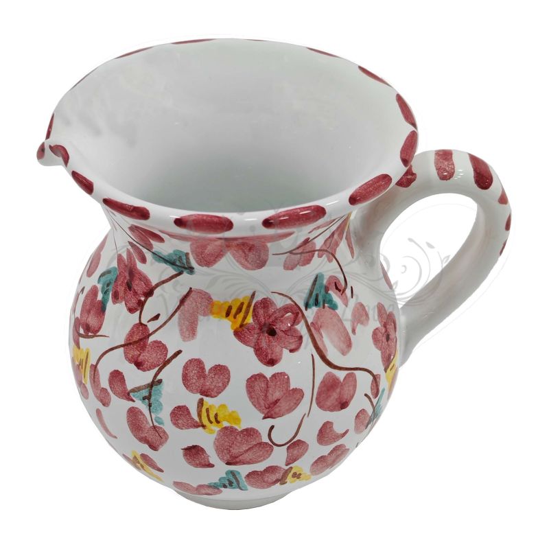 Bauchiger Krug. Blumenlinie. Bigmama-Dekor....