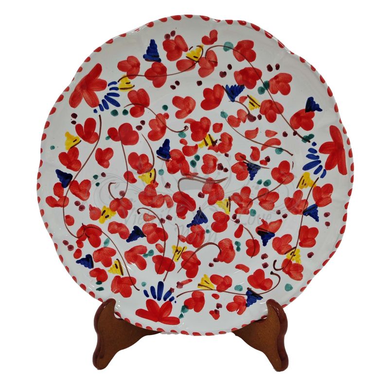 Teller mit Linie Kleine Blumen. Vietri Ceramics...