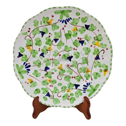 Teller mit Linie Kleine Blumen. Vietri Ceramics – Erhältlich als flacher, tiefer, Obst-/Dessert- oder Platzteller
