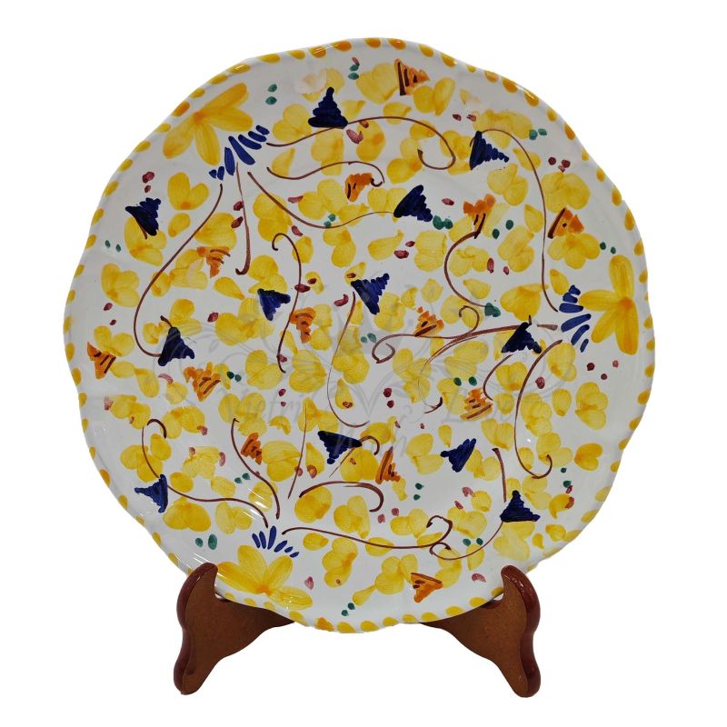 Teller mit Linie Kleine Blumen. Vietri Ceramics...