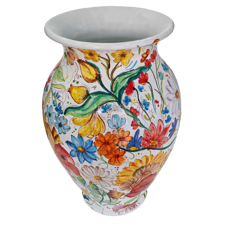 Schirmständervase mit glattem Rand und weißem...