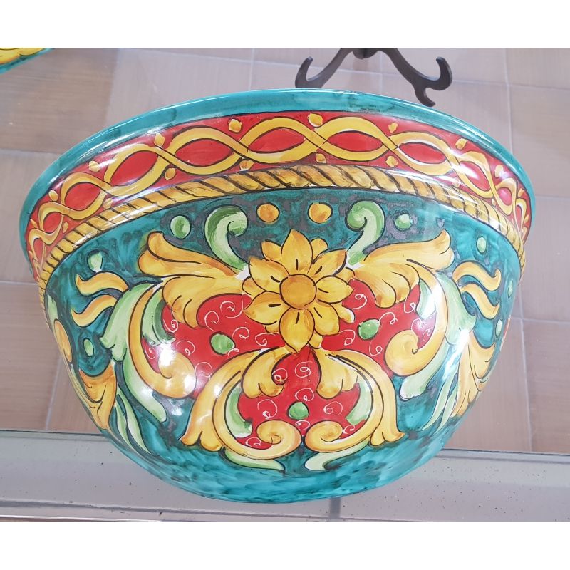 Wall planter. Baroque line. Vietri ceramic....