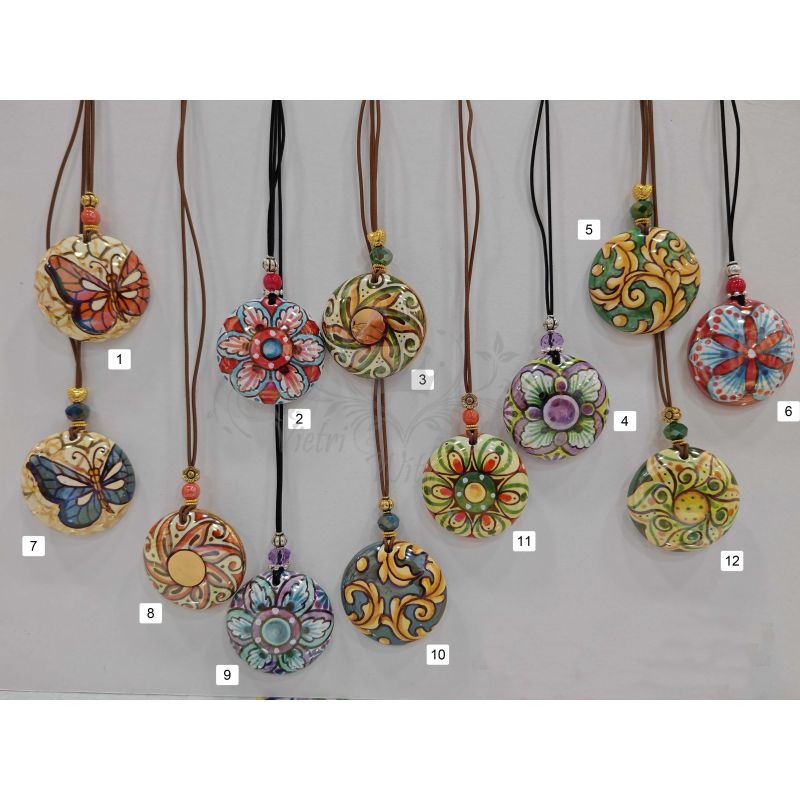 Pendentif en céramique peint à la main –...