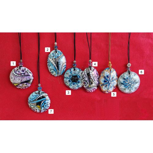 Pendentif en céramique peint à la main – Collier...