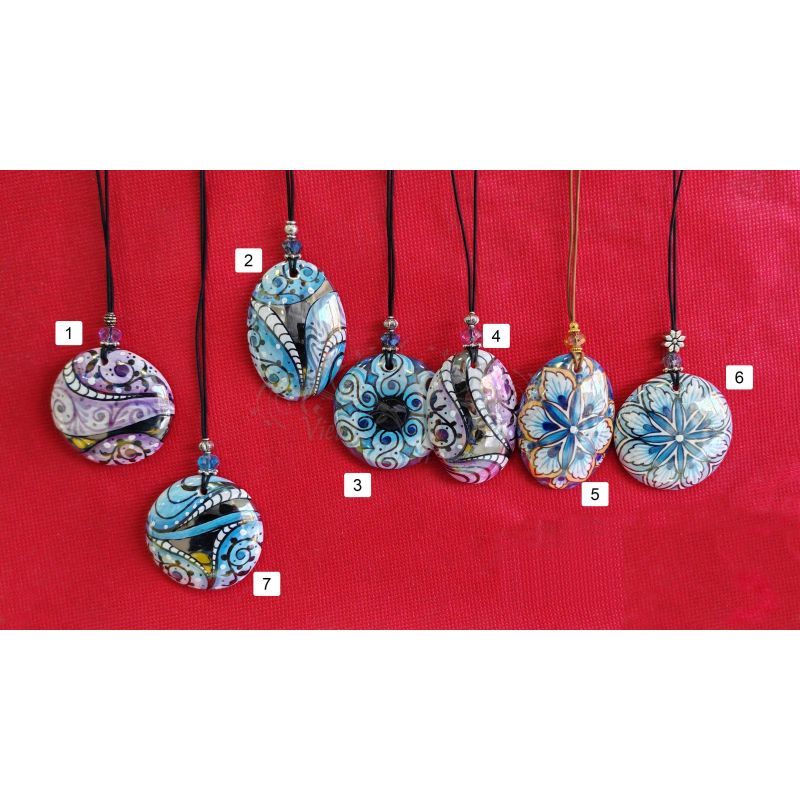 Hand-painted ceramic pendant – Unique...