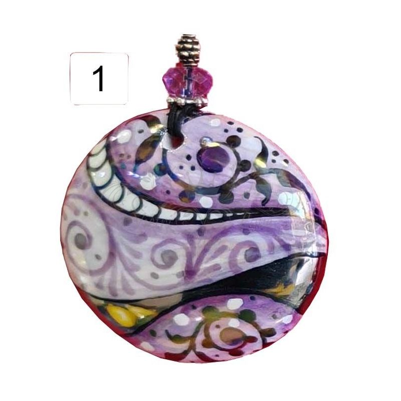 Pendentif en céramique peint à la main –...