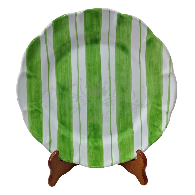 Plate Dish. Double stripes line. Hand-painted...