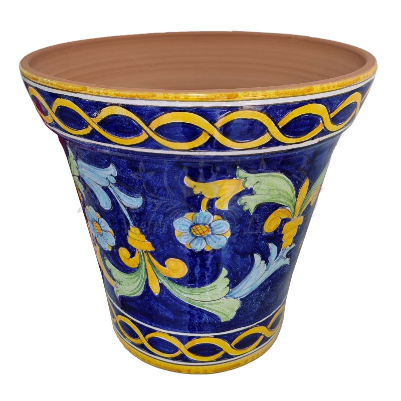 Konische Vase mit Barock. Handbemalte...