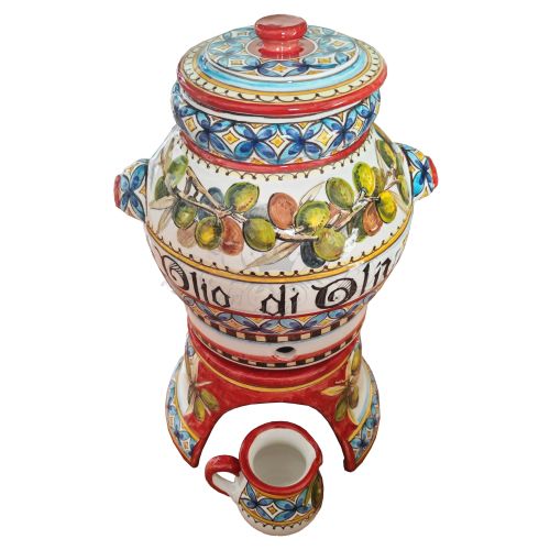 Orcetto contenitore per olio 5lt Dipinto a mano Ceramica... 2