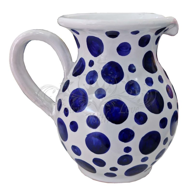 Bulbous Pitcher. Modern Line. Polka Dot Decor....