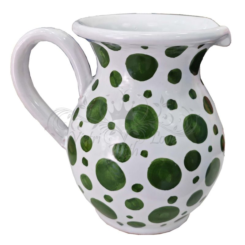 Bulbous Pitcher. Modern Line. Polka Dot Decor....