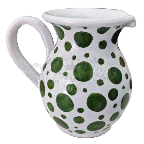 Carafe Bombée. Ligne Moderne. Décor Pois. Céramique de Vietri. Peinte à la main.