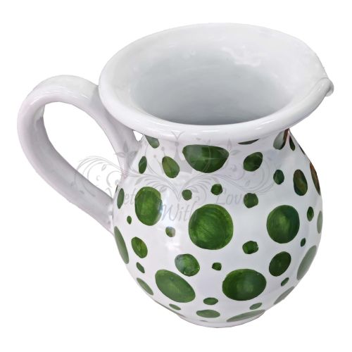 Carafe Bombée. Ligne Moderne. Décor Pois. Céramique de Vietri. Peinte à la main.