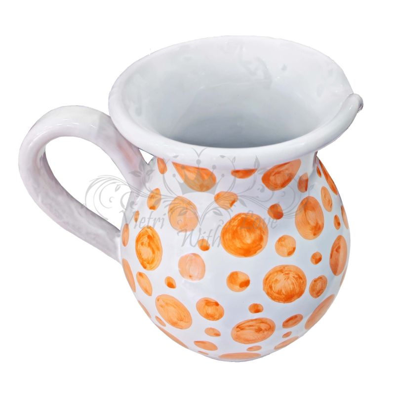 Bauchiger Krug. Moderne Linie. Punkte-Dekor....