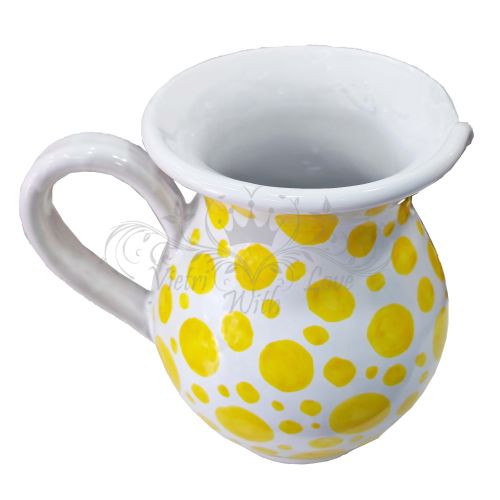 Brocca Panciuta. Linea Moderna. Decoro Pois. Ceramica di Vietri. Dipinta a mano.