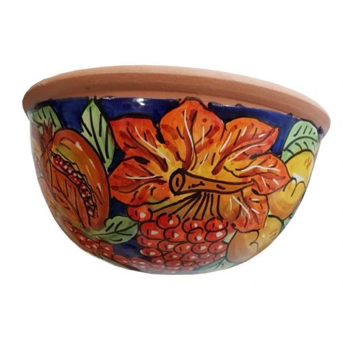Plant basket wall mount fruit line. handpainted Vietri ceramic