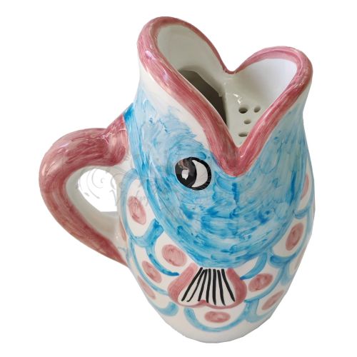 Pichet en forme de poisson. Céramique Vietri peinte à la main.