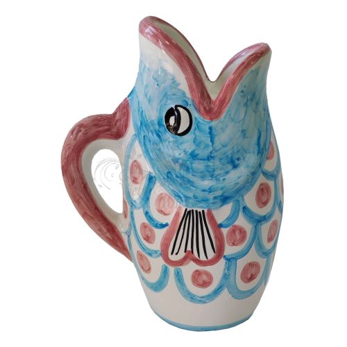 Brocca Forma Pesce. Ceramica di Vietri dipinta a mano.