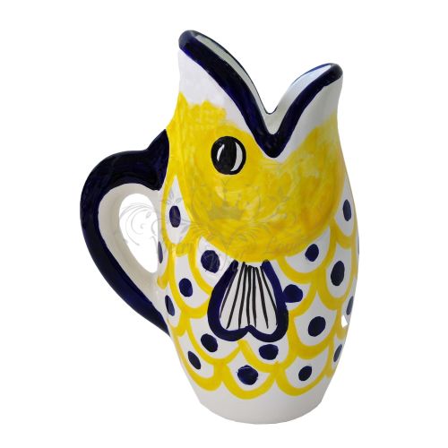Brocca Forma Pesce. Ceramica di Vietri dipinta a mano.