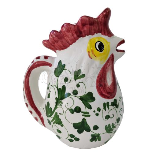 Jarra con forma de gallo. Línea Vintage. Cerámica de Vietri pintada a mano.