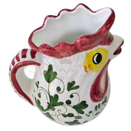 Rooster Shape Pitcher. Vintage Line. Hand-painted Vietri Ceramic.