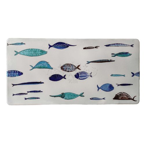 Mesa de piedra volcánica ceramizada. Peces modernos.... 2