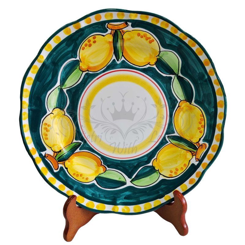 Circular Lemon line plate, Choose your favorite - Hand-painted Vietri ceramic
