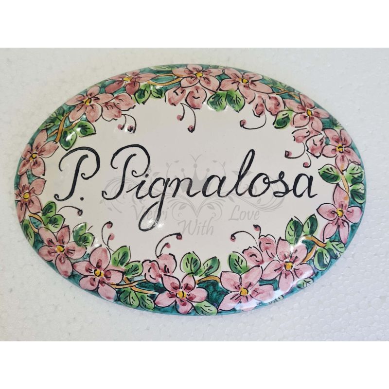 Targa ovale personalizzabile. Ceramica di...